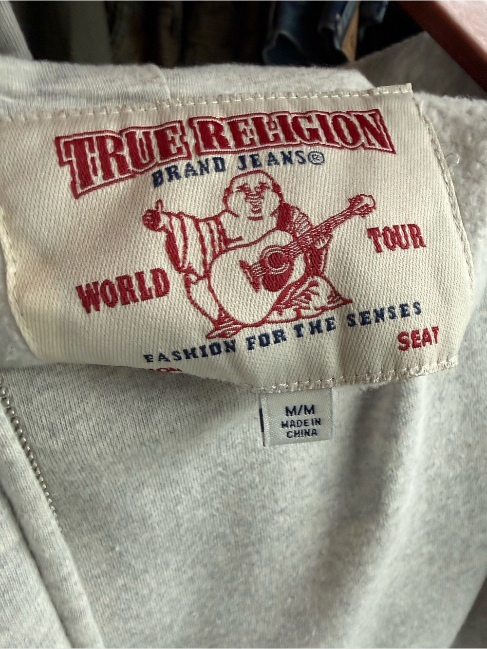 True Religion Light Gray Zip Hoodie & Sweatpants Set Medium - Picture 3 of 3
